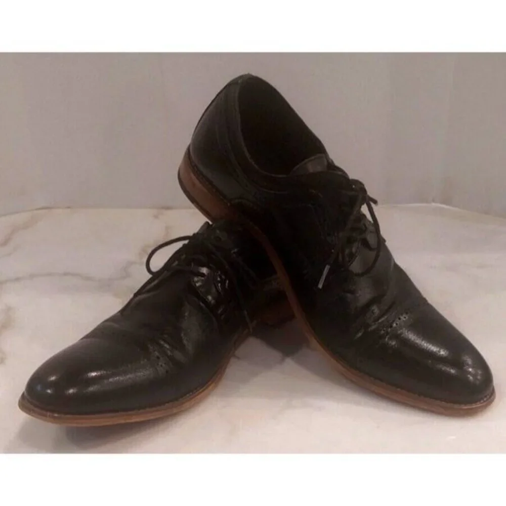 Stacy Adams Shoes Dickinson Cap Toe Oxford Classic Black‎ Leather Men's Size 13M